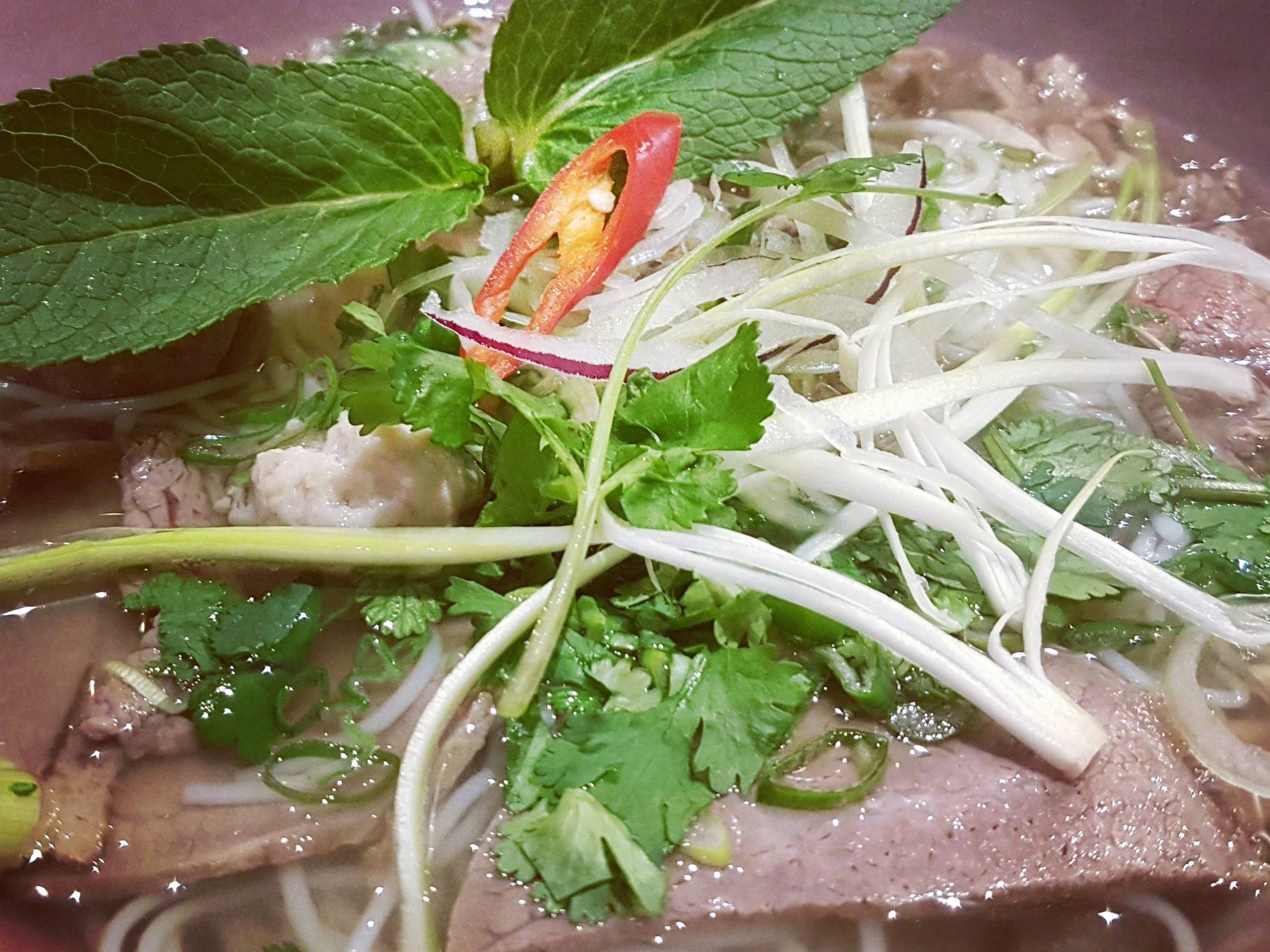 Reisbandnudeln mit Rindfleisch